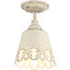 Eloise 1 Light 7.5 inch Antique Ivory Semi-Flush Ceiling Light