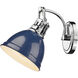 Yep Duncan Vanity Wall Light in Chrome, Navy