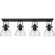 Yep Hines 4 Light 34.5 inch Matte Black Semi-Flush Mount Ceiling Light