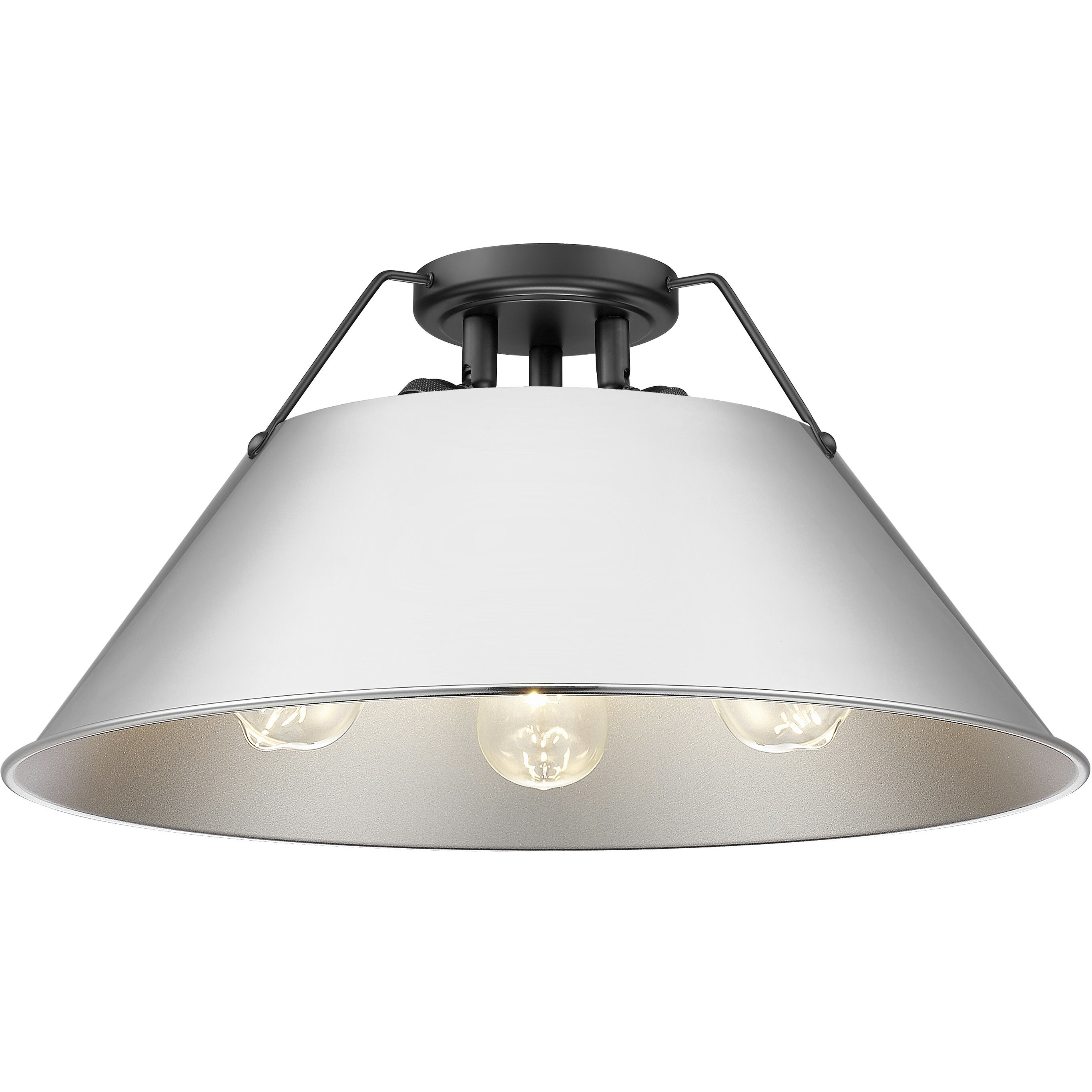 Yep Orwell 3 Light 18.75 inch Matte Black Flush Mount Ceiling Light in Chrome