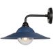 Yep Croma 1 Light 15.5 inch Matte Black Outdoor Wall in Seeded Glass, Matte Blue