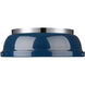 Duncan 2 Light 14 inch Chrome Flush Mount Ceiling Light in Matte Navy