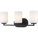 Manhattan 3 Light 20 inch Matte Black Bath Vanity Wall Light