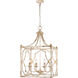 Laurent 4 Light 18 inch Antique Ivory Pendant Ceiling Light, Caged