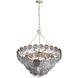 Yep Cascada 13 Light 31.75 inch Aegean Silver Pendant Ceiling Light in Smoke Plated Glass, 3 Tier