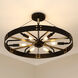 Vaughn 6 Light 22.5 inch Natural Black with Aged Brass Semi-Flush Ceiling Light