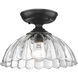 Audra 1 Light 11.75 inch Matte Black Semi-Flush Mount Ceiling Light