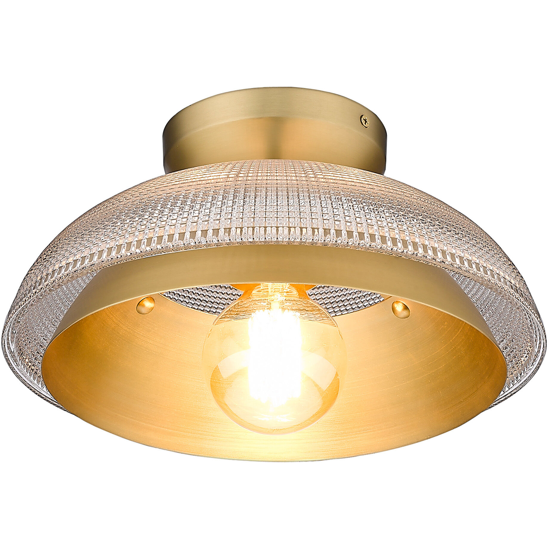 Crawford 1 Light 11.75 inch Brushed Champagne Brass Flush Mount Ceiling Light