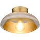 Crawford 1 Light 11.75 inch Brushed Champagne Brass Flush Mount Ceiling Light