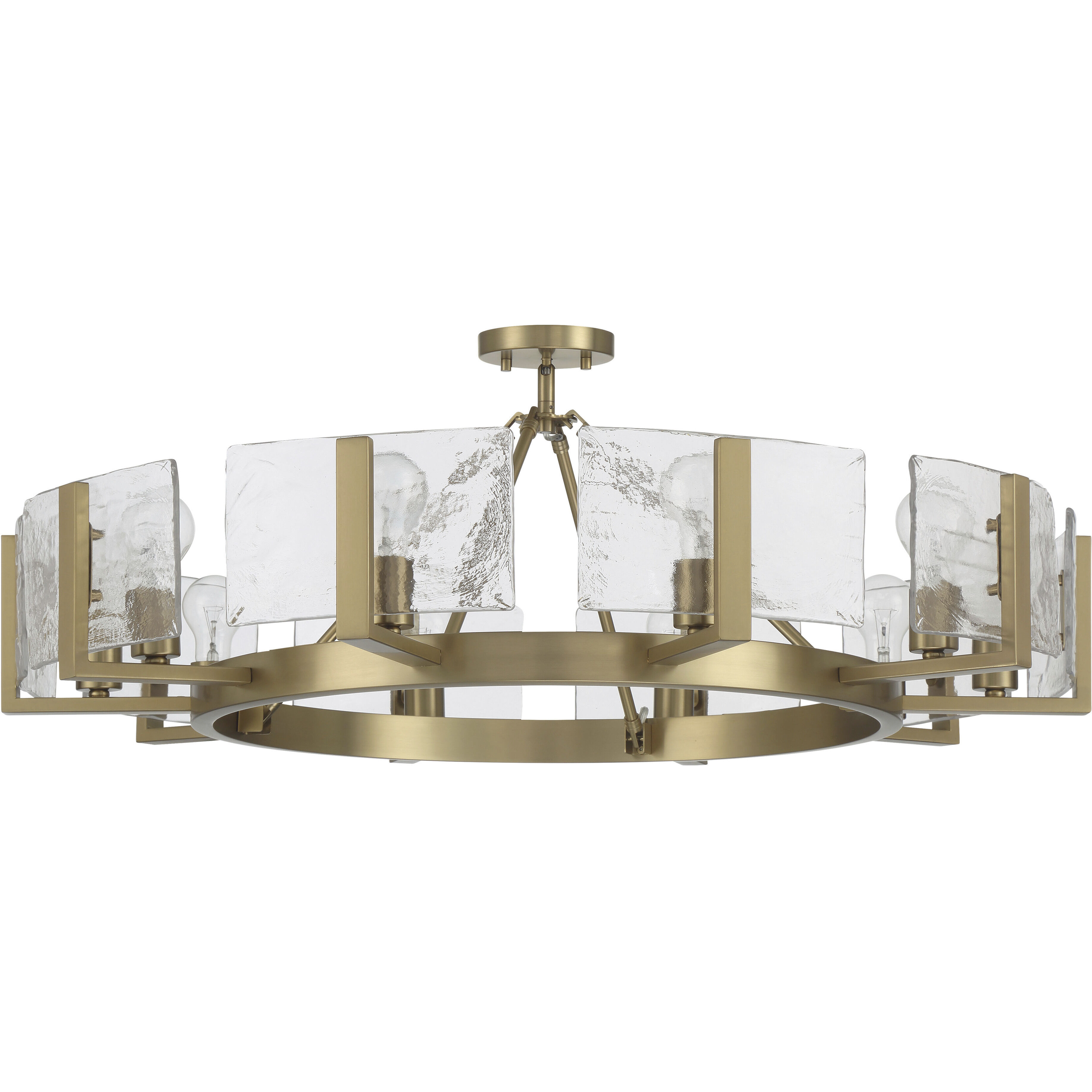 Aenon 10 Light 36 inch Brushed Champagne Brass Semi-Flush Mount Ceiling Light