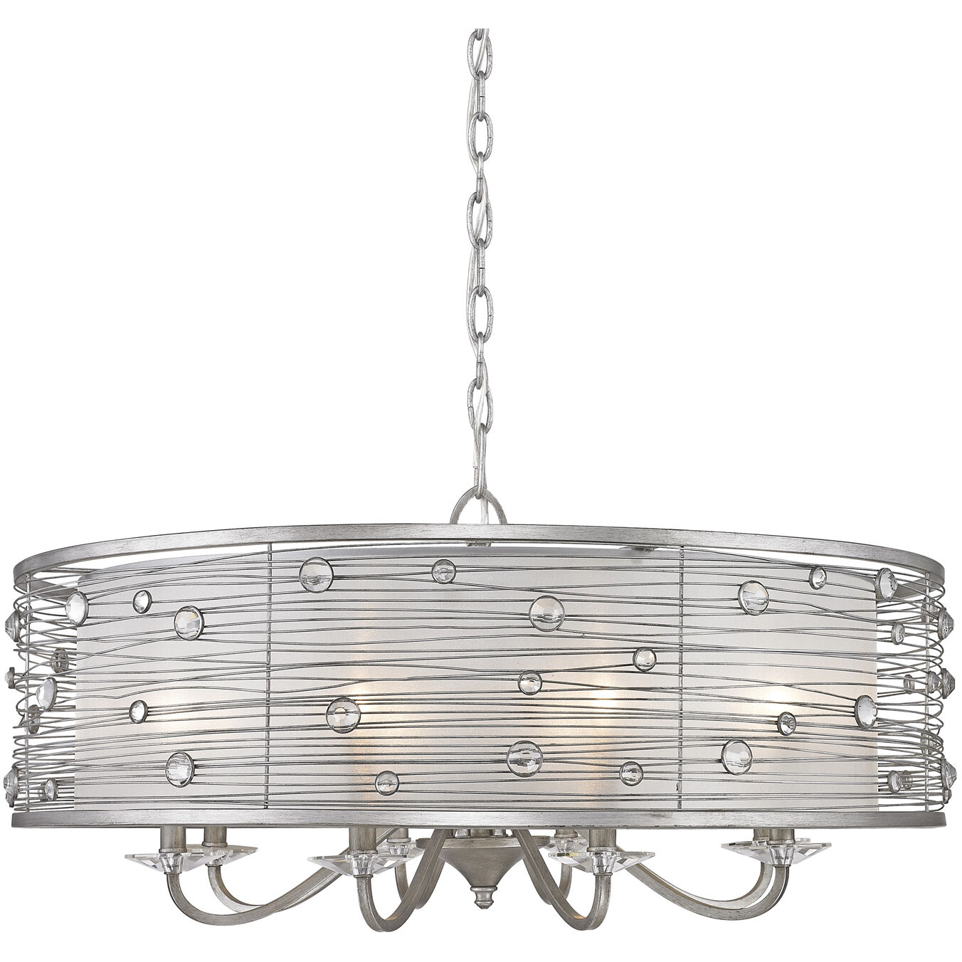 Joia 33.5 inch 60.00 watt Peruvian Silver Chandelier Ceiling Light, Large
