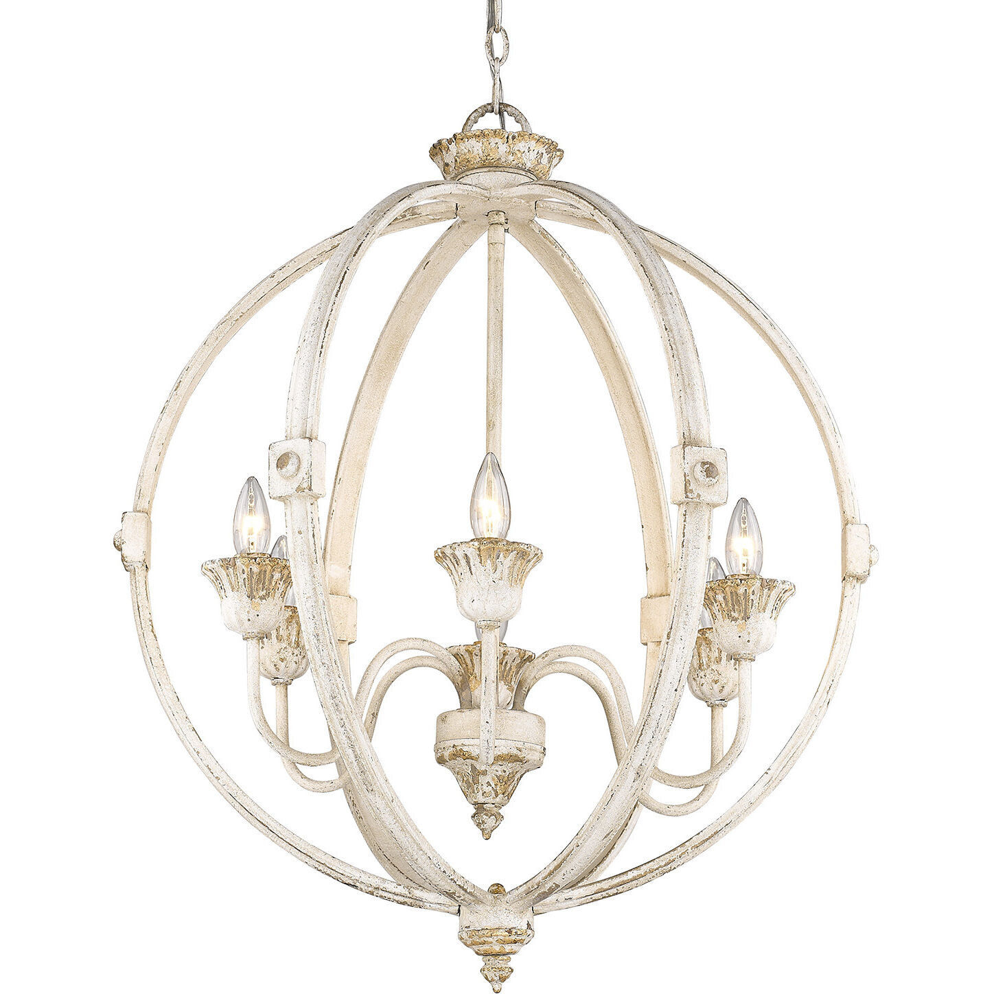 Jules 25.5 inch 60.00 watt Antique Ivory Chandelier Ceiling Light