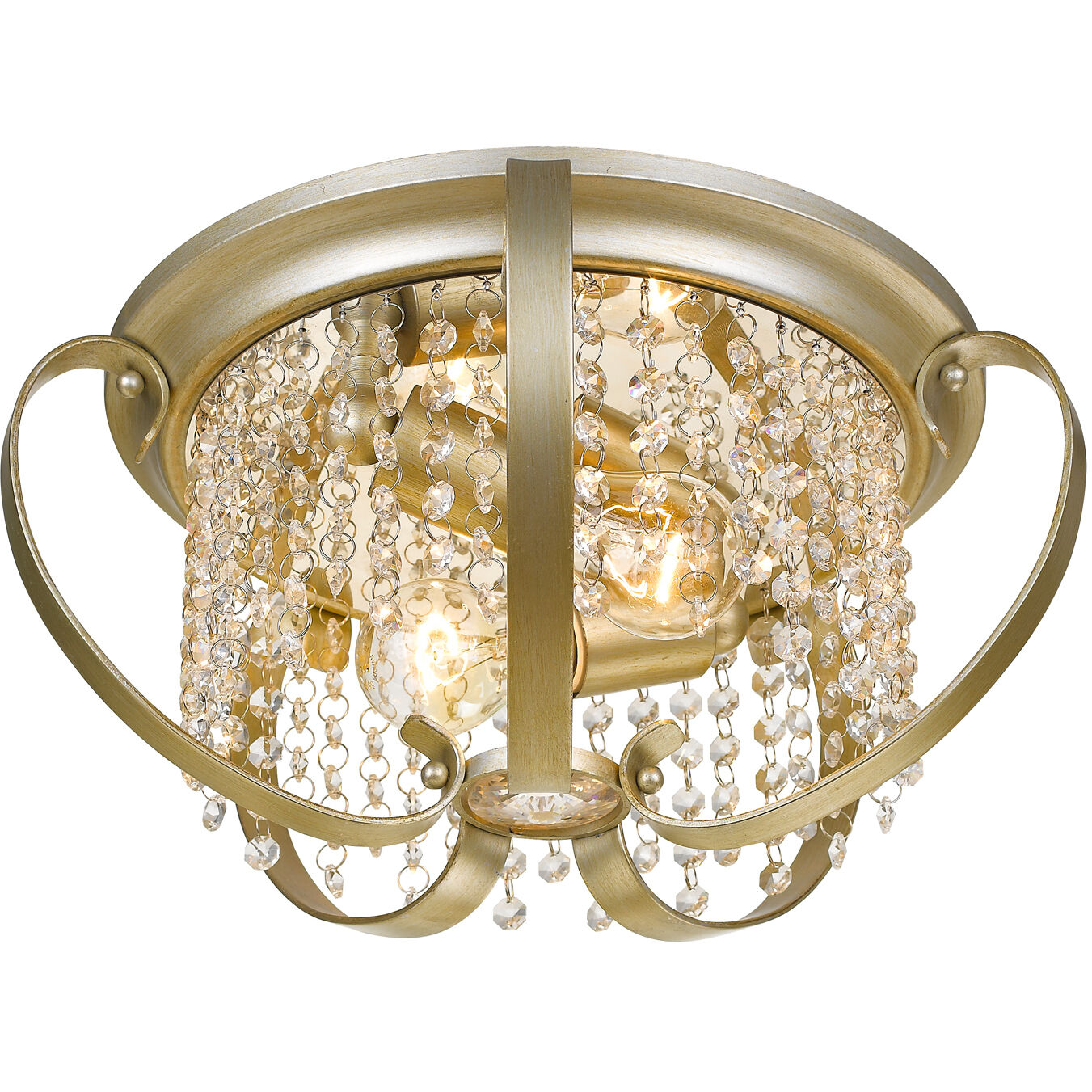 Ella 2 Light 14.5 inch White Gold Flush Mount Ceiling Light