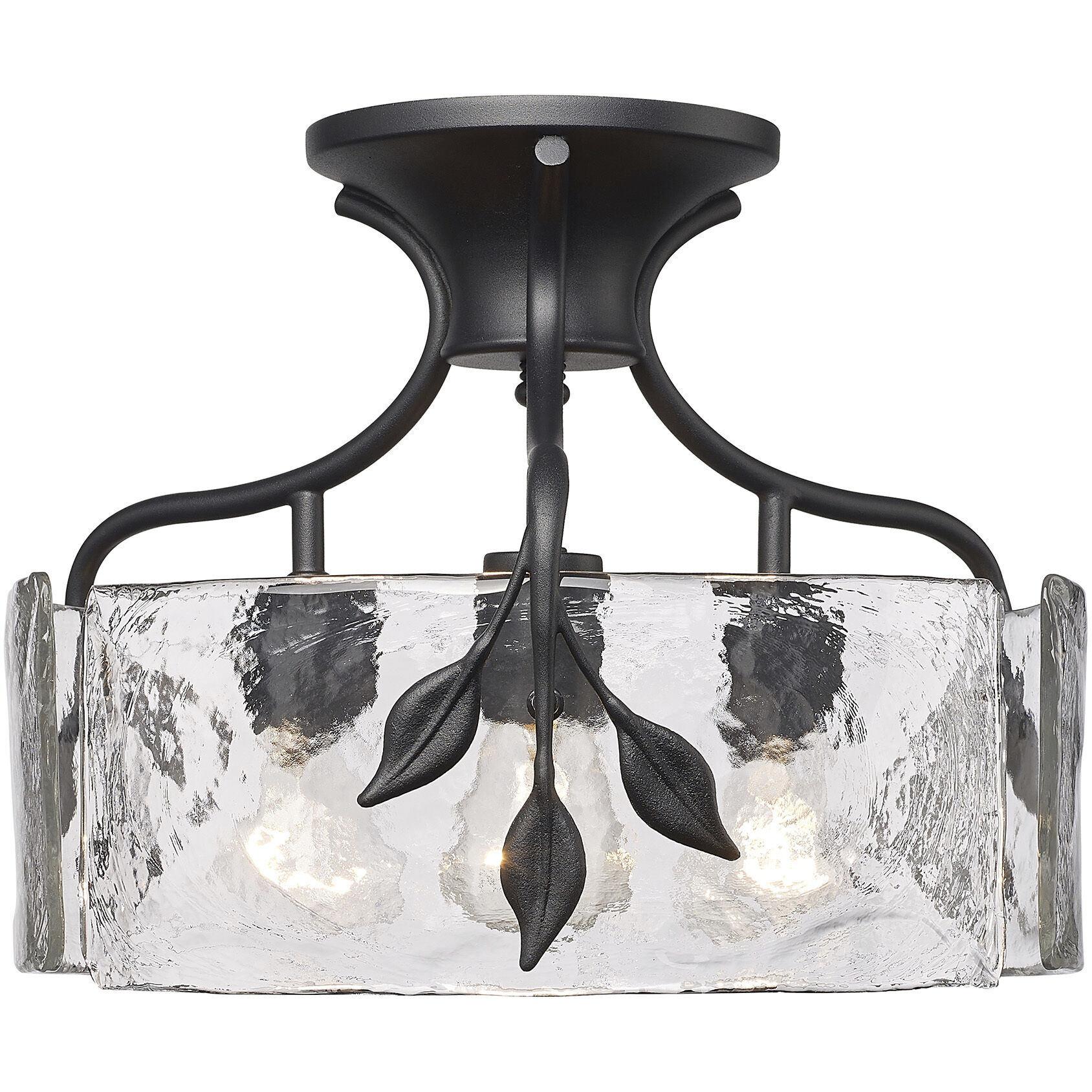 Calla 3 Light 15.13 inch White Gold Semi-Flush Mount Ceiling Light