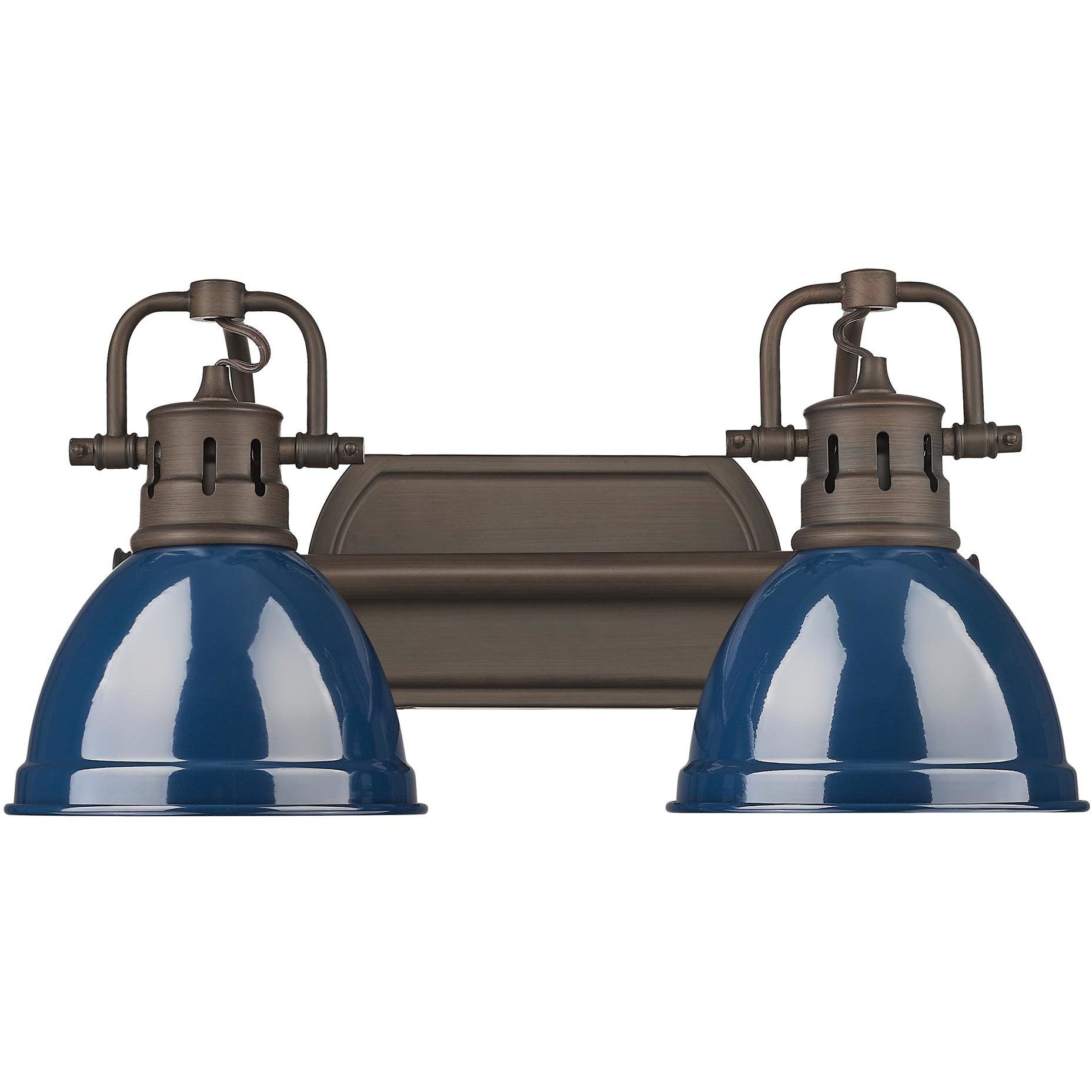 Yep Duncan Vanity Wall Light in Rubbed Bronze, Navy