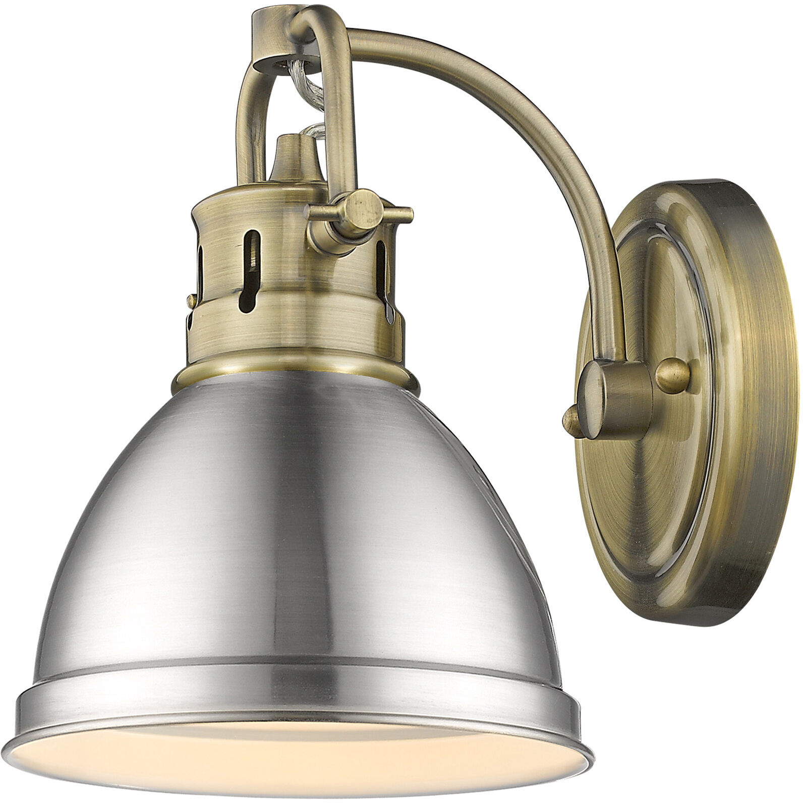 Yep Duncan Vanity Wall Light in Aged Brass, Pewter