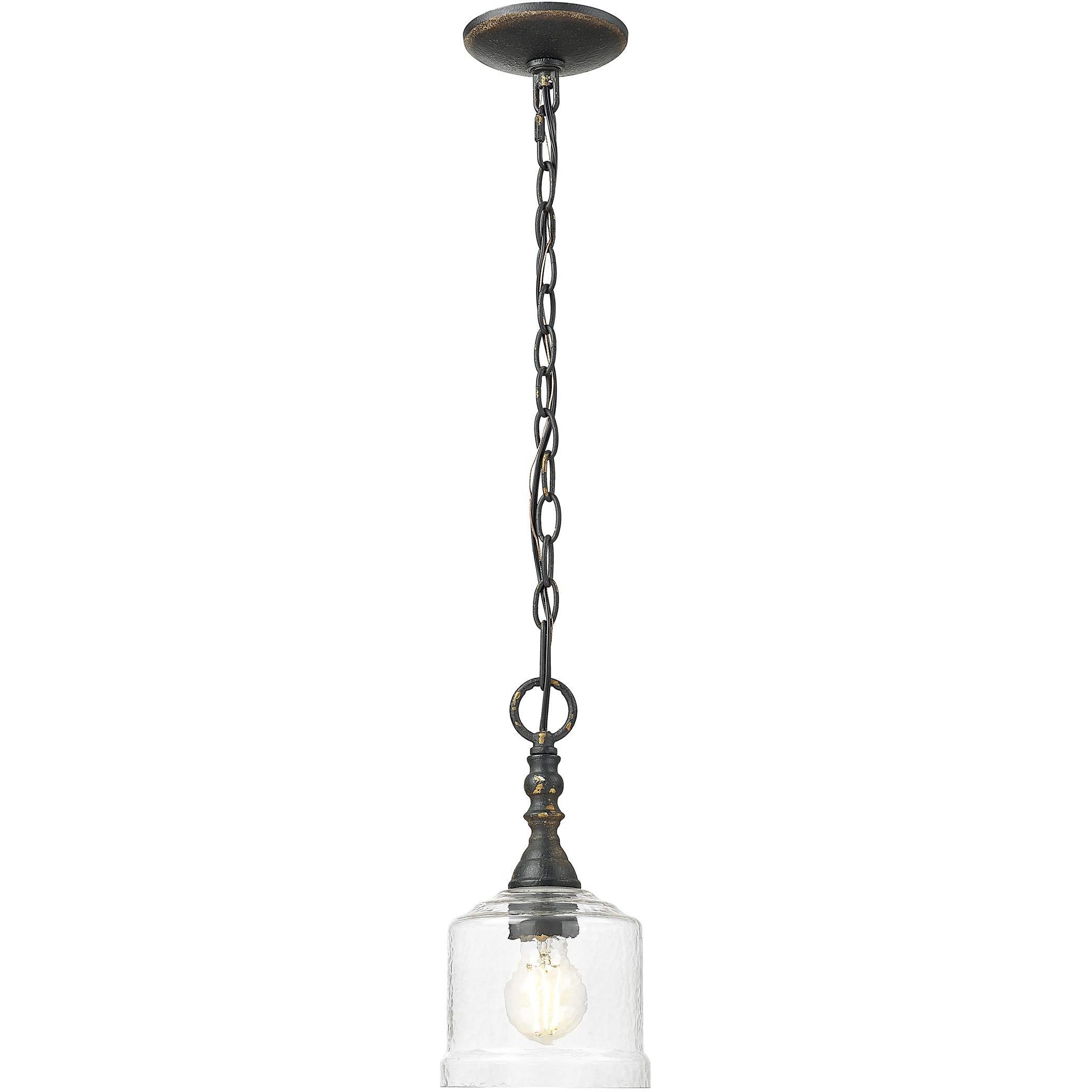 Keating Pendant Ceiling Light in Antique Black Iron