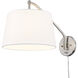 Ryleigh Articulating Wall Sconce Wall Light in Pewter, Modern White