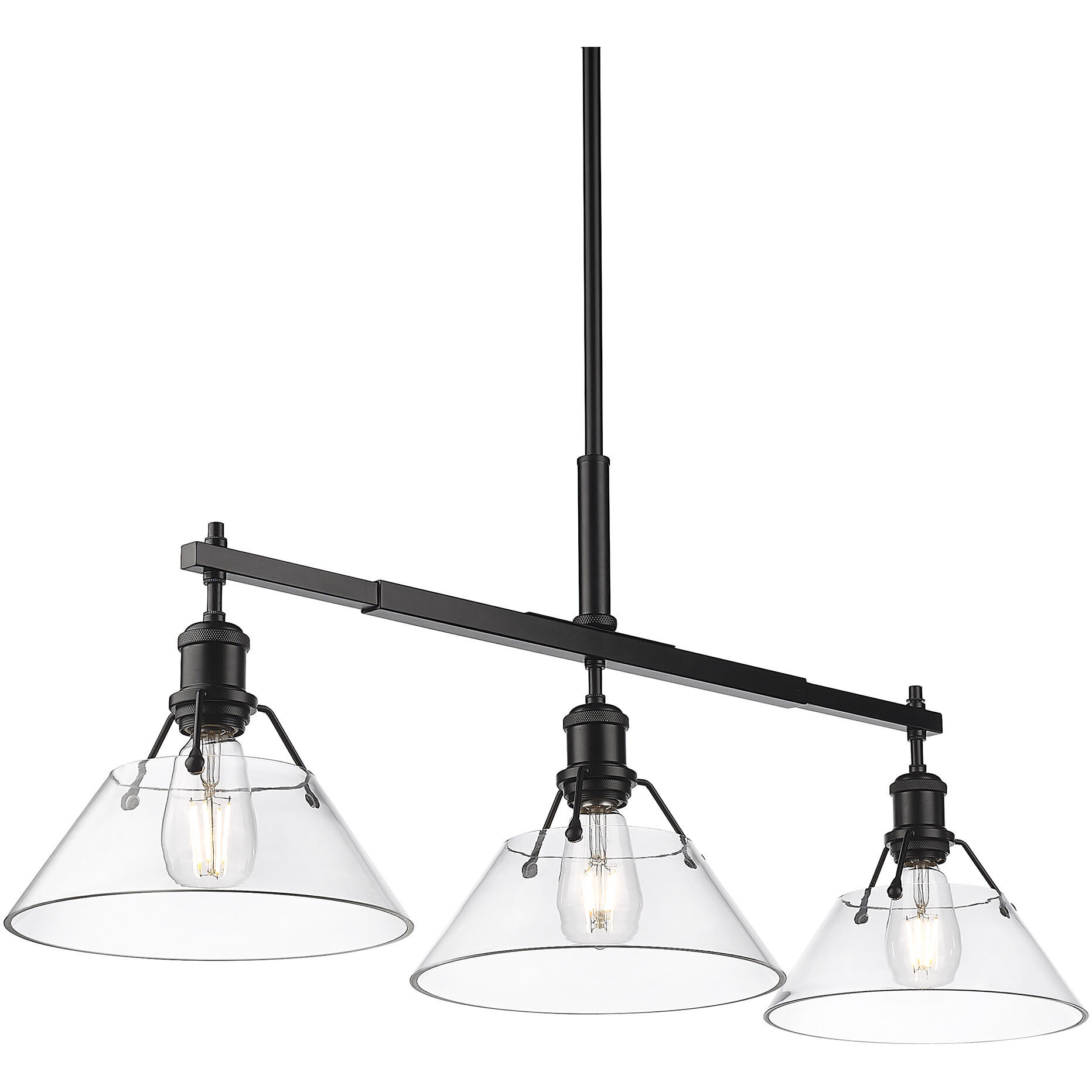 Yep Orwell Island Light Ceiling Light in Matte Black, Clear Glass