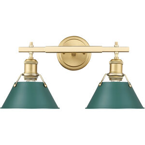 Orwell 2 Light 18.25 inch Brushed Champagne Bronze Bath Vanity Light Wall Light in Pine Green