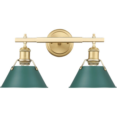 Orwell 2 Light 18.25 inch Brushed Champagne Bronze Bath Vanity Light Wall Light in Pine Green