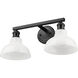 Carver 2 Light 19.5 inch Matte Black Bath Vanity Light Wall Light