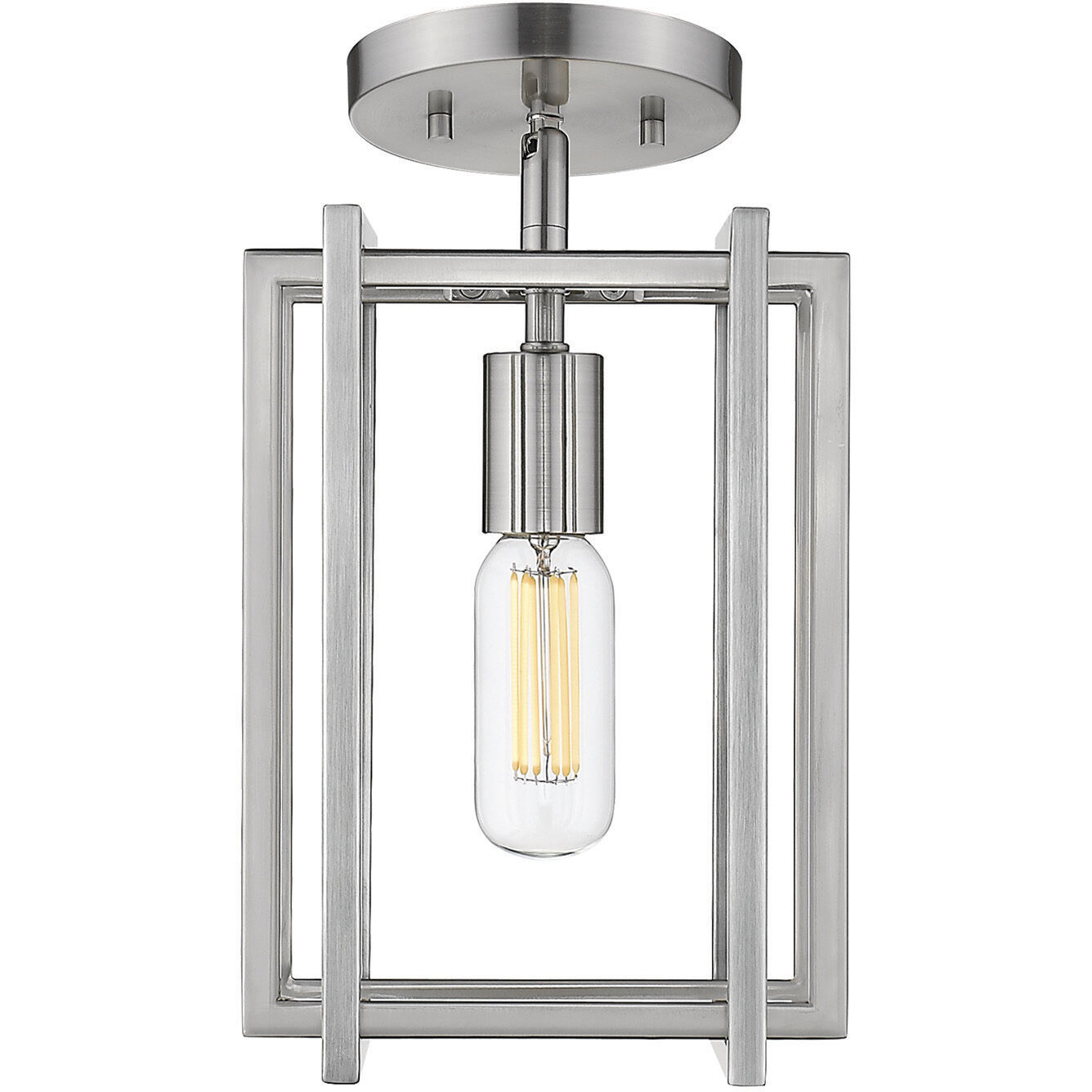 Tribeca 1 Light 7.25 inch Pewter Semi-Flush Mount Ceiling Light