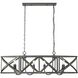 Alcott Linear Pendant Ceiling Light in Antique Black Iron