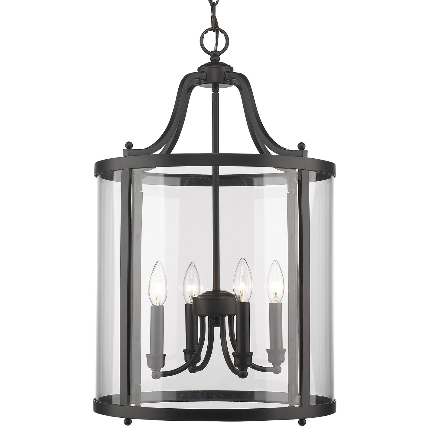 Payton 4 Light 16 inch Matte Black Pendant Ceiling Light, Caged