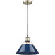 Yep Orwell Pendant Ceiling Light in Aged Brass, Navy, Damp