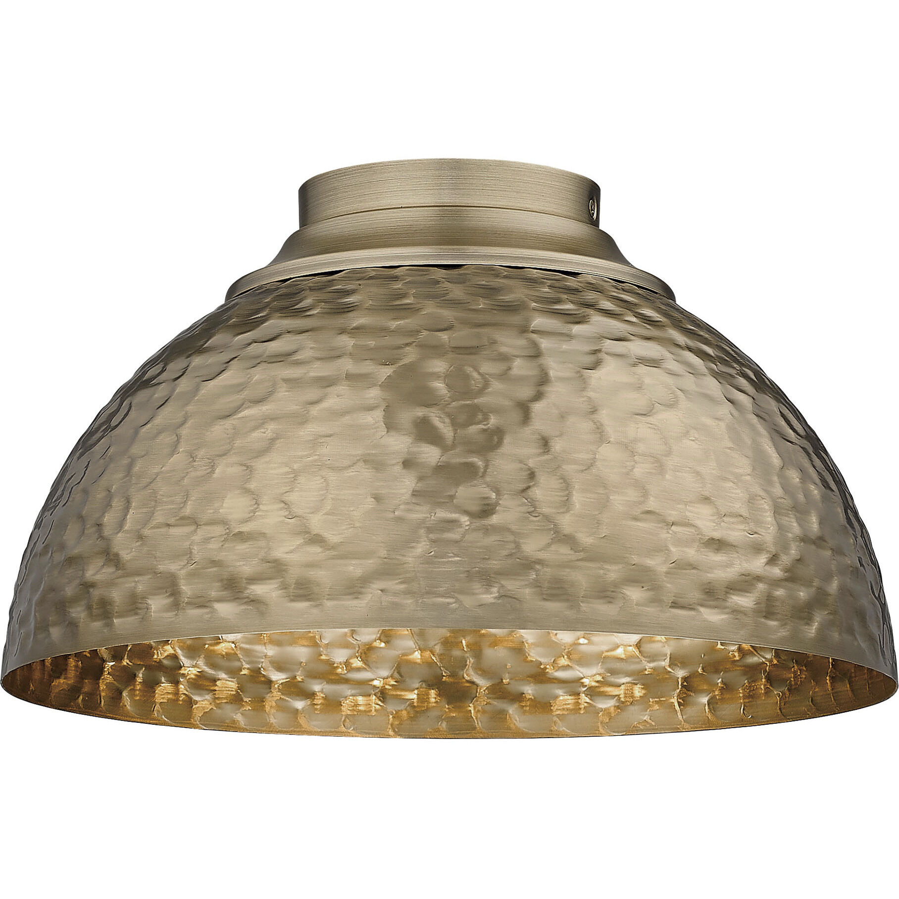 Shepard 3 Light 13.75 inch Modern Brass Flush Mount Ceiling Light