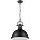 Yep Duncan Pendant Ceiling Light in Matte Black, Large