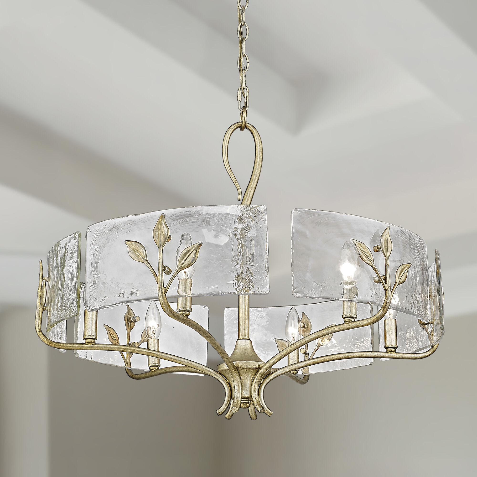 Calla 6 Light 27.75 inch White Gold Chandelier Ceiling Light