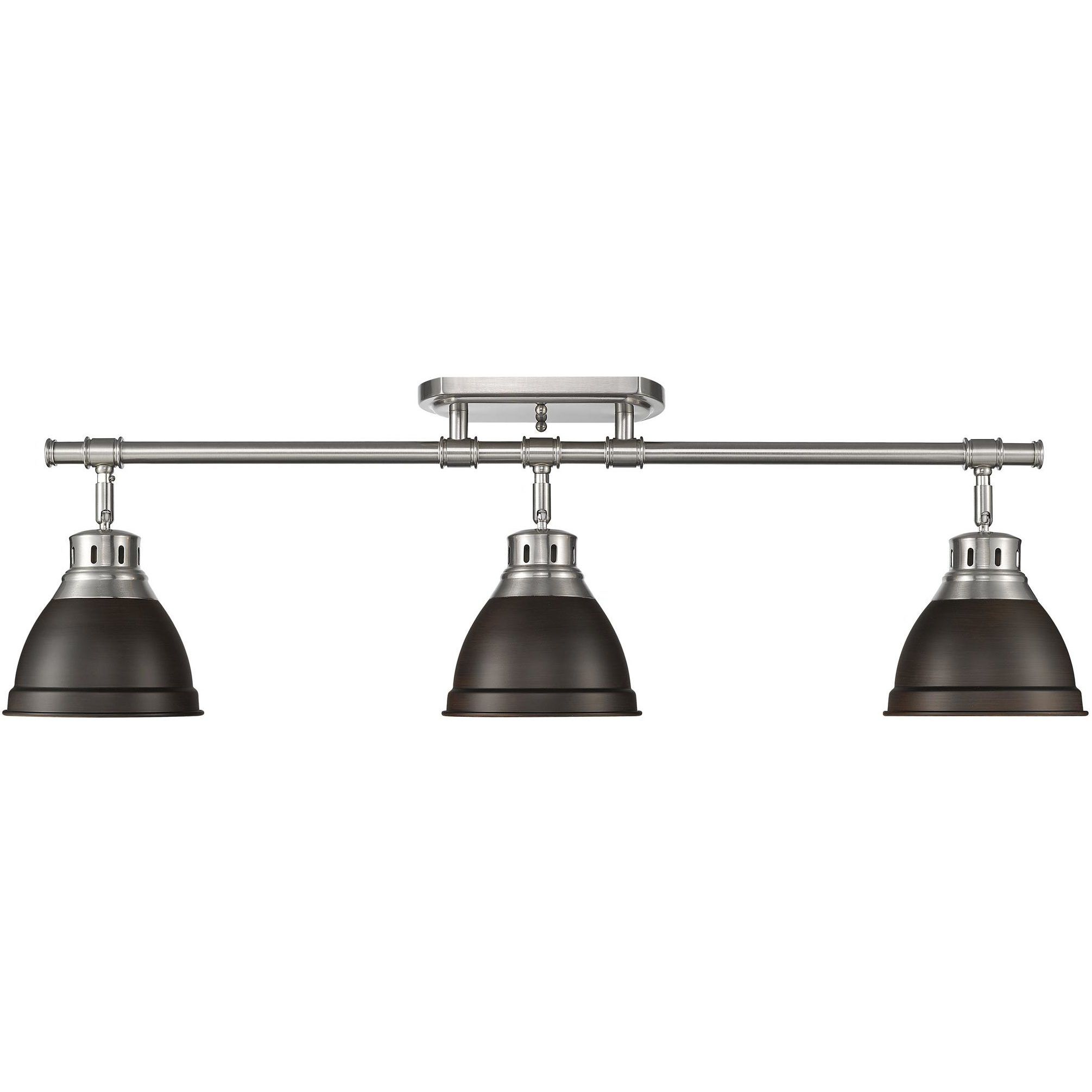 Yep Duncan 3 Light 35.38 inch Pewter Semi-Flush Mount Ceiling Light in Rubbed Bronze