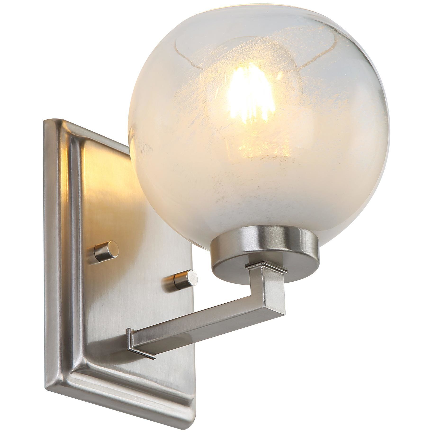Yep Elliott Vanity Wall Light in Pewter, Clear Glass
