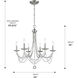 Mirabella 25 inch 60.00 watt Pewter Chandelier Ceiling Light in No Shade