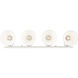 Hines 4 Light 34.5 inch Pewter Bath Vanity Light Wall Light in Opal Glass