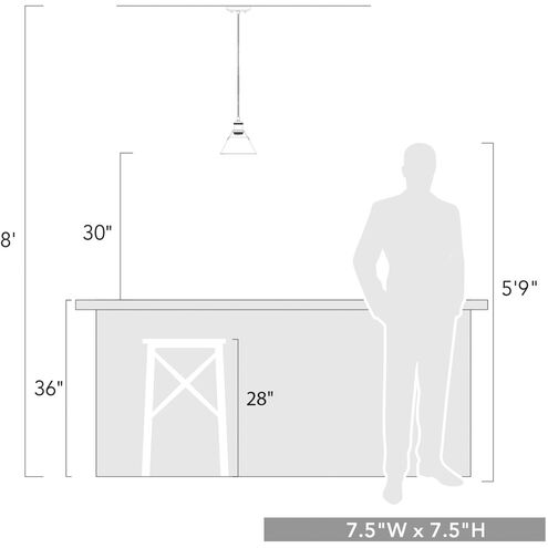 Orwell 1 Light 7.5 inch Pewter Mini Pendant Ceiling Light in Rubbed Bronze, Small