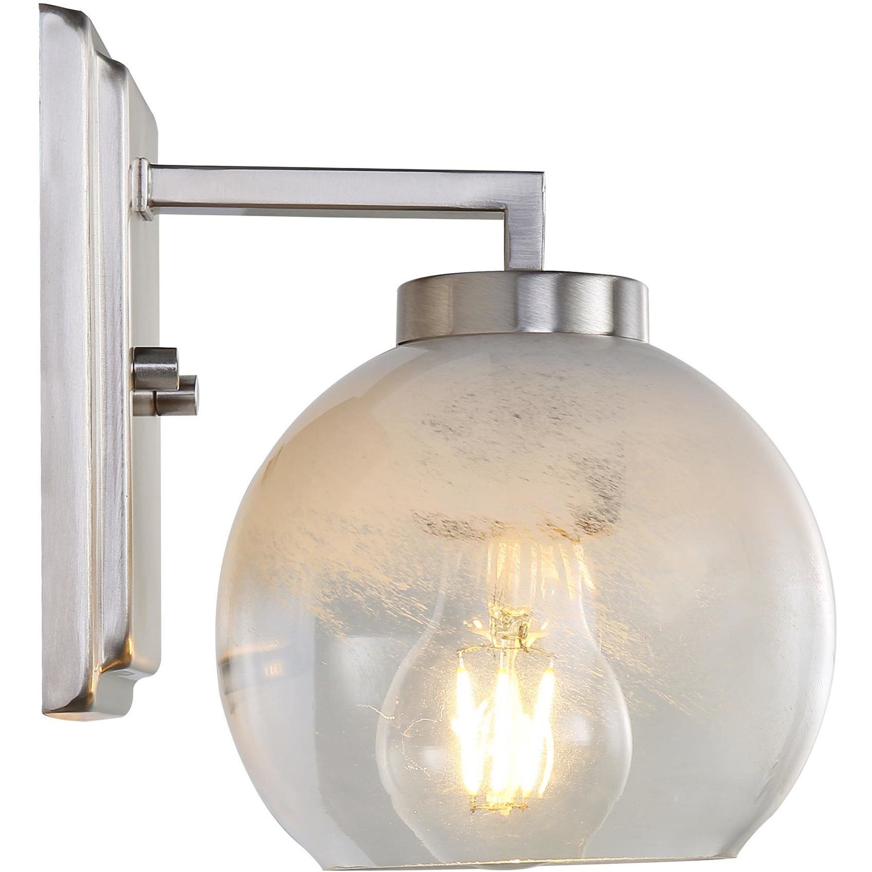 Yep Elliott Vanity Wall Light in Pewter, Clear Glass