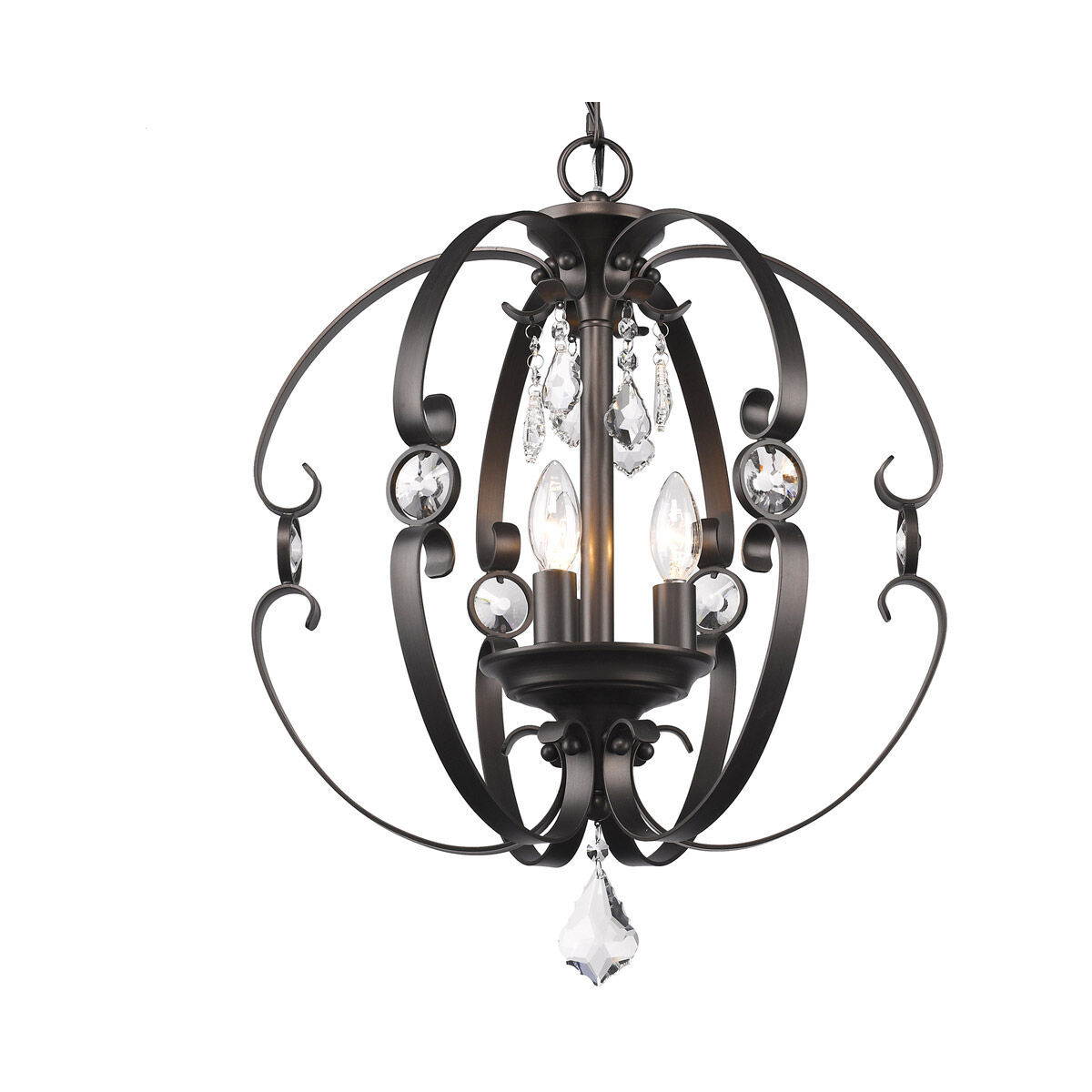 Ella 3 Light 18 inch Brushed Etruscan Bronze Pendant Ceiling Light, Caged