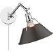 Orwell 1 Light 10 inch Chrome Articulating Wall Sconce Wall Light in Rubbed Bronze, Adjustable