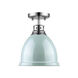 Duncan 1 Light 9 inch Chrome Flush Mount Ceiling Light in Seafoam, Damp