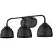 Zoey 3 Light 25 inch Matte Black Bath Vanity Wall Light