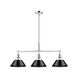 Orwell 3 Light 36 inch Chrome Linear Pendant Ceiling Light in Black