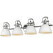 Yep Duncan Vanity Wall Light in Chrome, Matte White