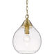 Ariella 1 Light 10 inch Brushed Champagne Bronze Mini Pendant Ceiling Light in Clear Hammered, Small