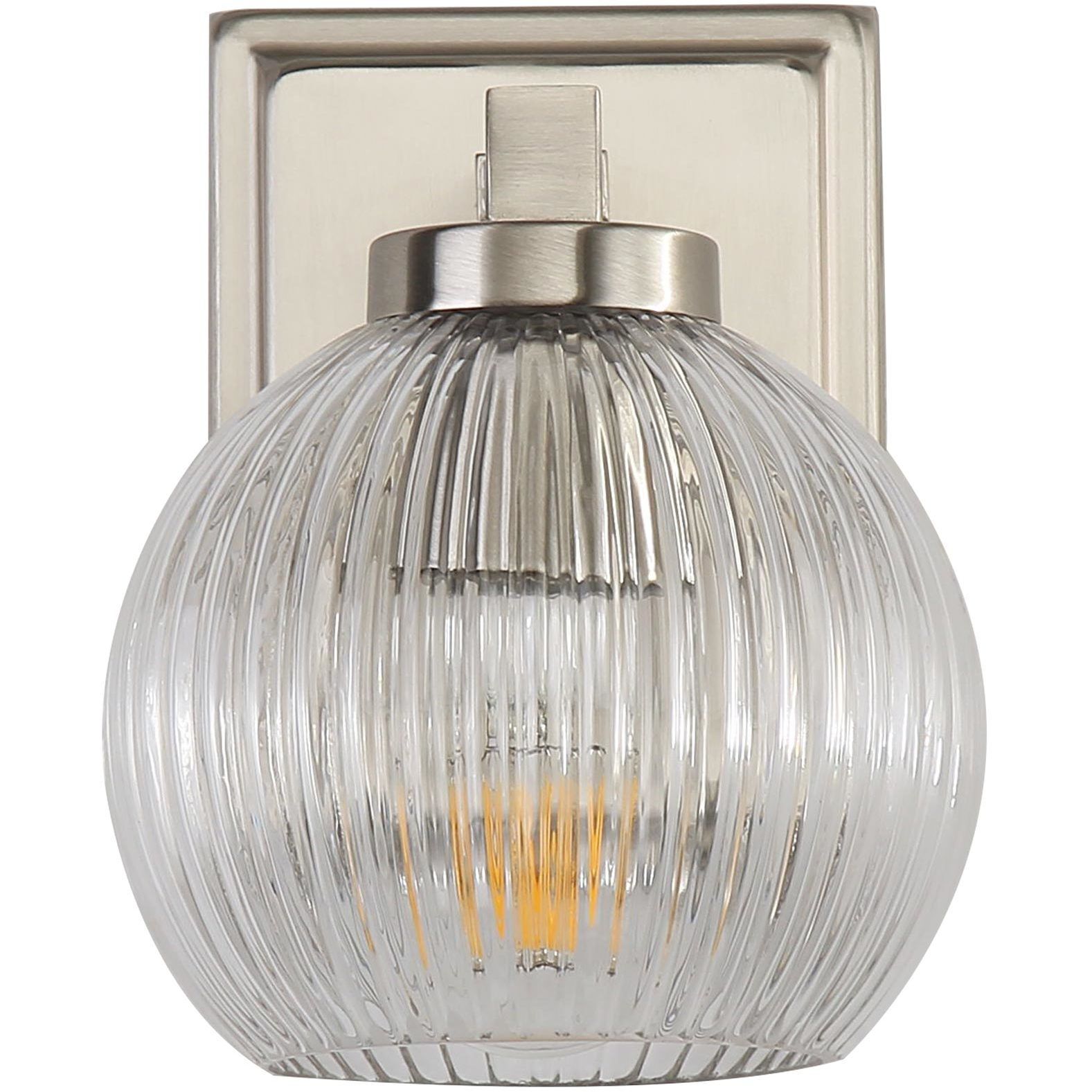 Yep Elliott Vanity Wall Light in Pewter, Ribbed