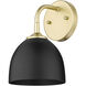 Yep Zoey 1 Light 6.38 inch Olympic Gold Wall Sconce Wall Light in Matte Black