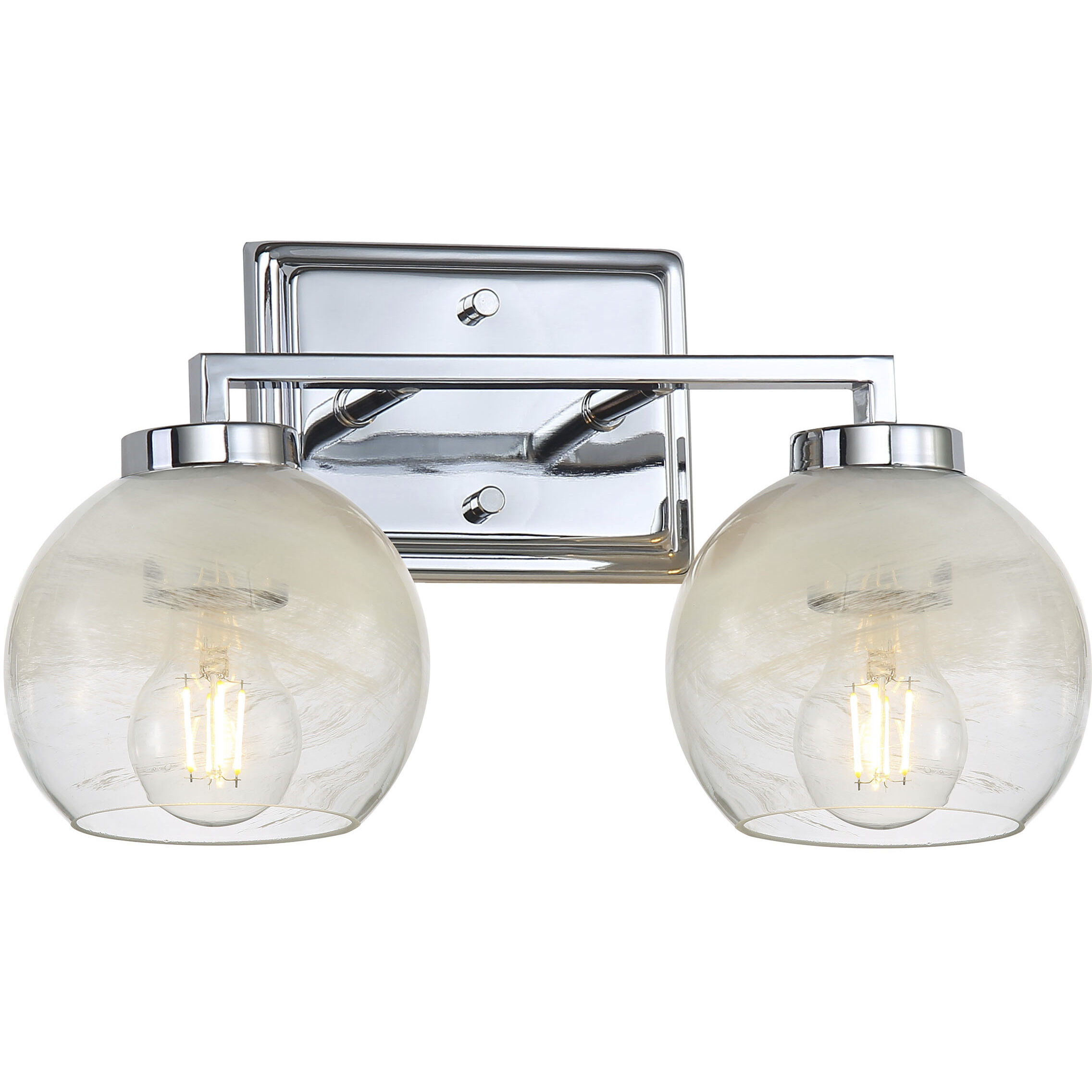 Yep Elliott Vanity Wall Light in Chrome, Clear Glass