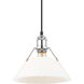Yep Orwell 1 Light 10 inch Chrome Pendant Ceiling Light in Opal Glass